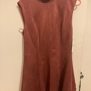 Rose colored suede dress